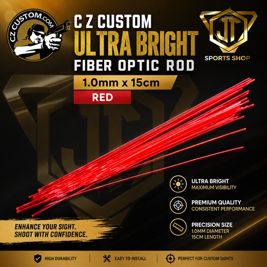 CZ Custom Ultra Bright Fiber Optic Rod 1.0mm x15cm Red