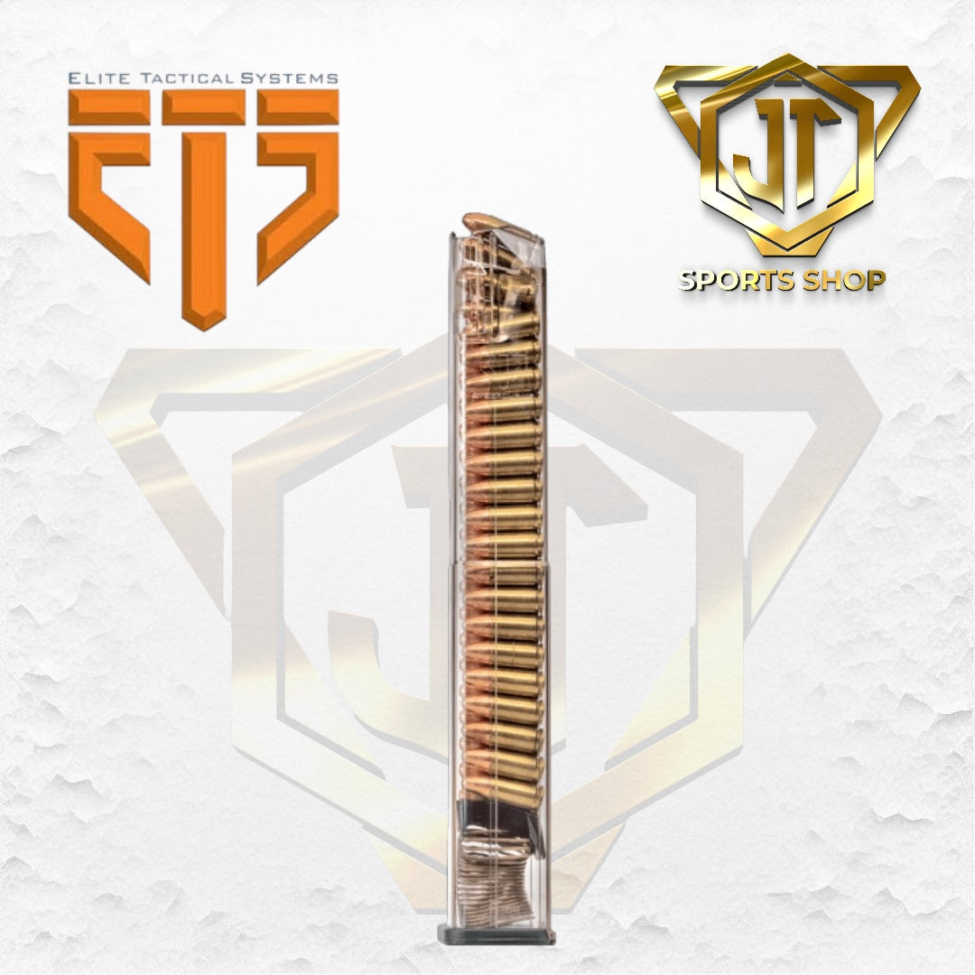 ETS 40 round (9mm) mag, fits Glock 17,18,19,19X,26,34,45,49