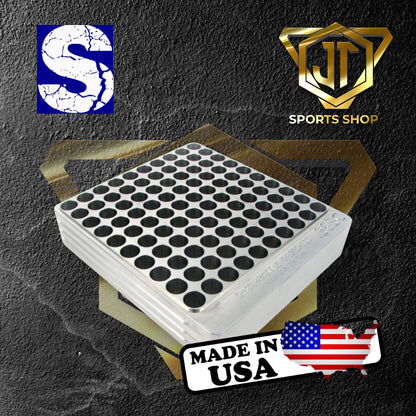 100-Hole 38 Super Comp / TJ / Rimless Hundo Chamber Checker Cartridge Case Gauge by Shockbottle