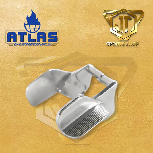 Atlas Gunworks Shielded Ambidextrous High Grip Thumb Safety (Polished Stainless Steel)