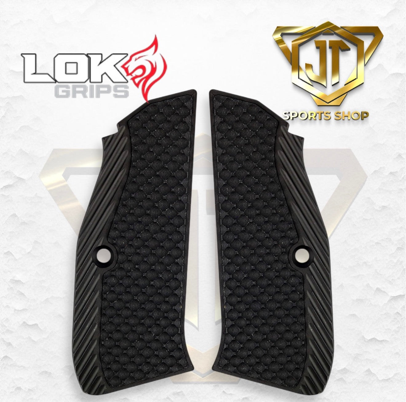 Lok Grips CZ Thin Brass w G10 Bogies Insert - Black Cerakote for Shadow 2, SP-01, 75-B
