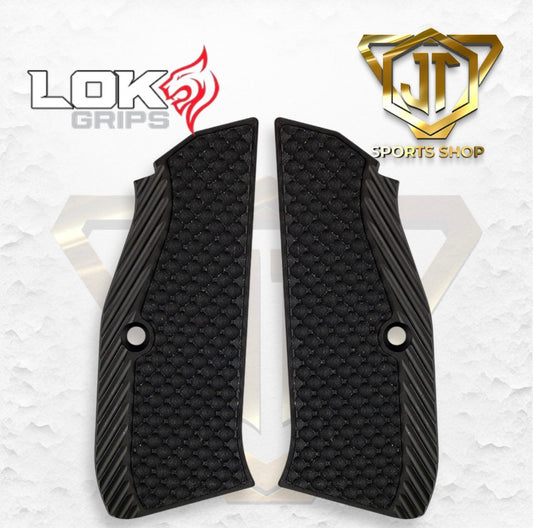 Lok Grips CZ Thin Brass w G10 Bogies Insert - Black Cerakote for Shadow 2, SP-01, 75-B