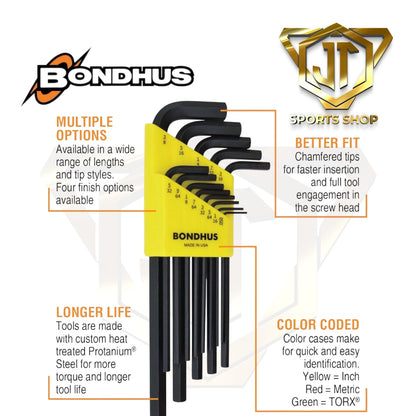 Bondhus Hex L-wrench DoublePK,Long Length,12137 .050-3/8" & 12199 1.5-10mm