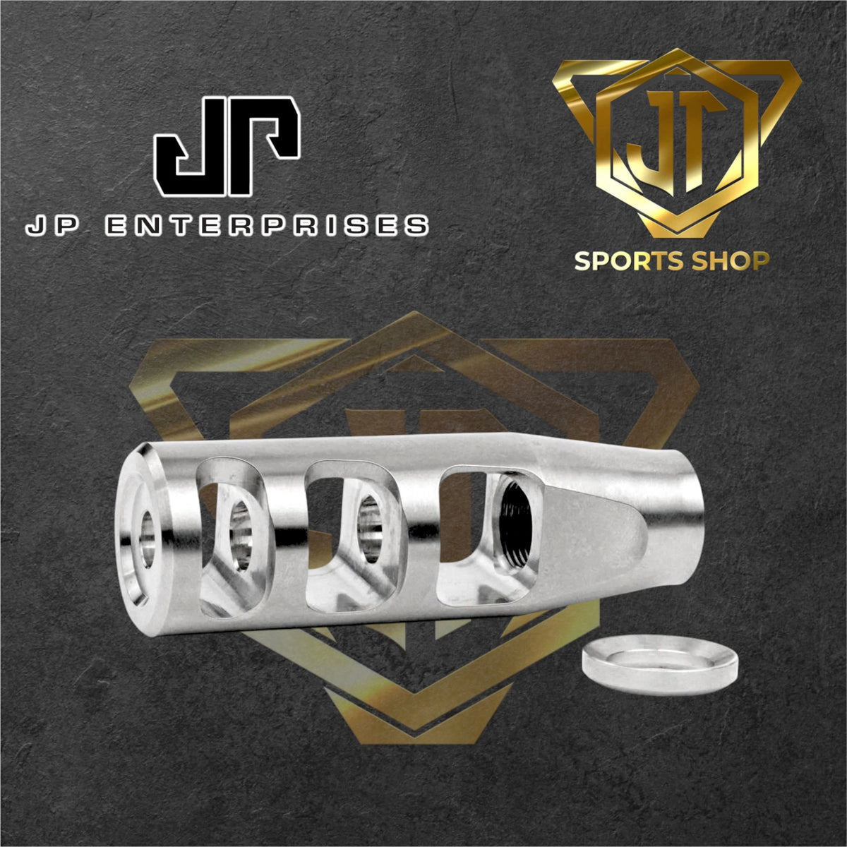 JP ENTERPRISES 3-port Competition Compensator (5.56/.223) - Polished Stainless Steel