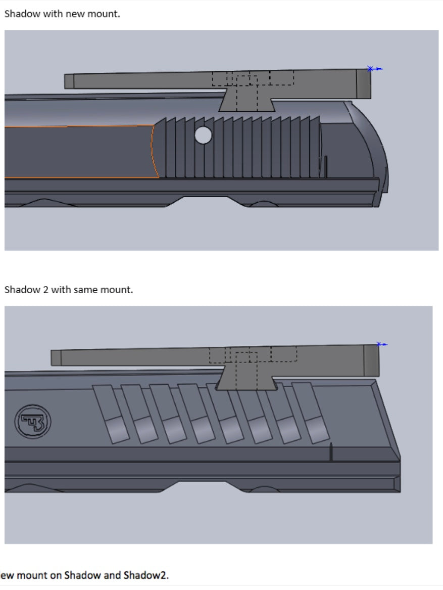 CZ Custom Multi Optic Red Dot Sight Base S2/SP01 Shadow Cut