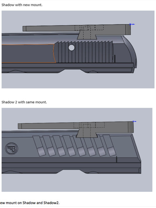 CZ Custom Multi Optic Red Dot Sight Base S2/SP01 Shadow Cut