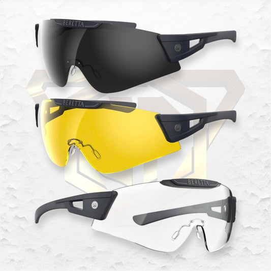 Beretta Protective Shooting Eyeglasses with Interchangeable Lenses (3 Colors per Pack)